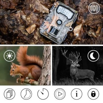Rollei Wildkamera HD-30 mit 4K-Auflösung – 48 MP Fotos, Bewegungserkennung, Nachtsicht, 2'' IPS-Display, Serienaufnahme, Intervallaufnahme, Camouflage-Design, Einfache Montage & Passwortschutz - 5